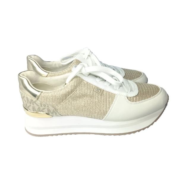 Michael Kors Women's Monique Trainer Shoes, Pale Gold, Size 6 Medium - Picture 3 of 12